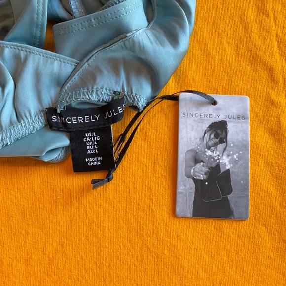 Sincerely Jules Blue Crossover Bodysuit in Sizes S, M, & L, NWT - Picture 15 of 16